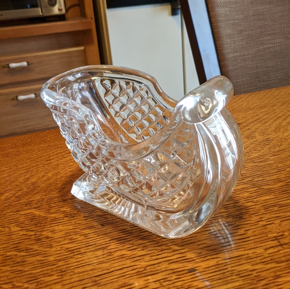 Beautiful Mercari vintage clear Crystal glass Santa sled - Picture 1 of 7